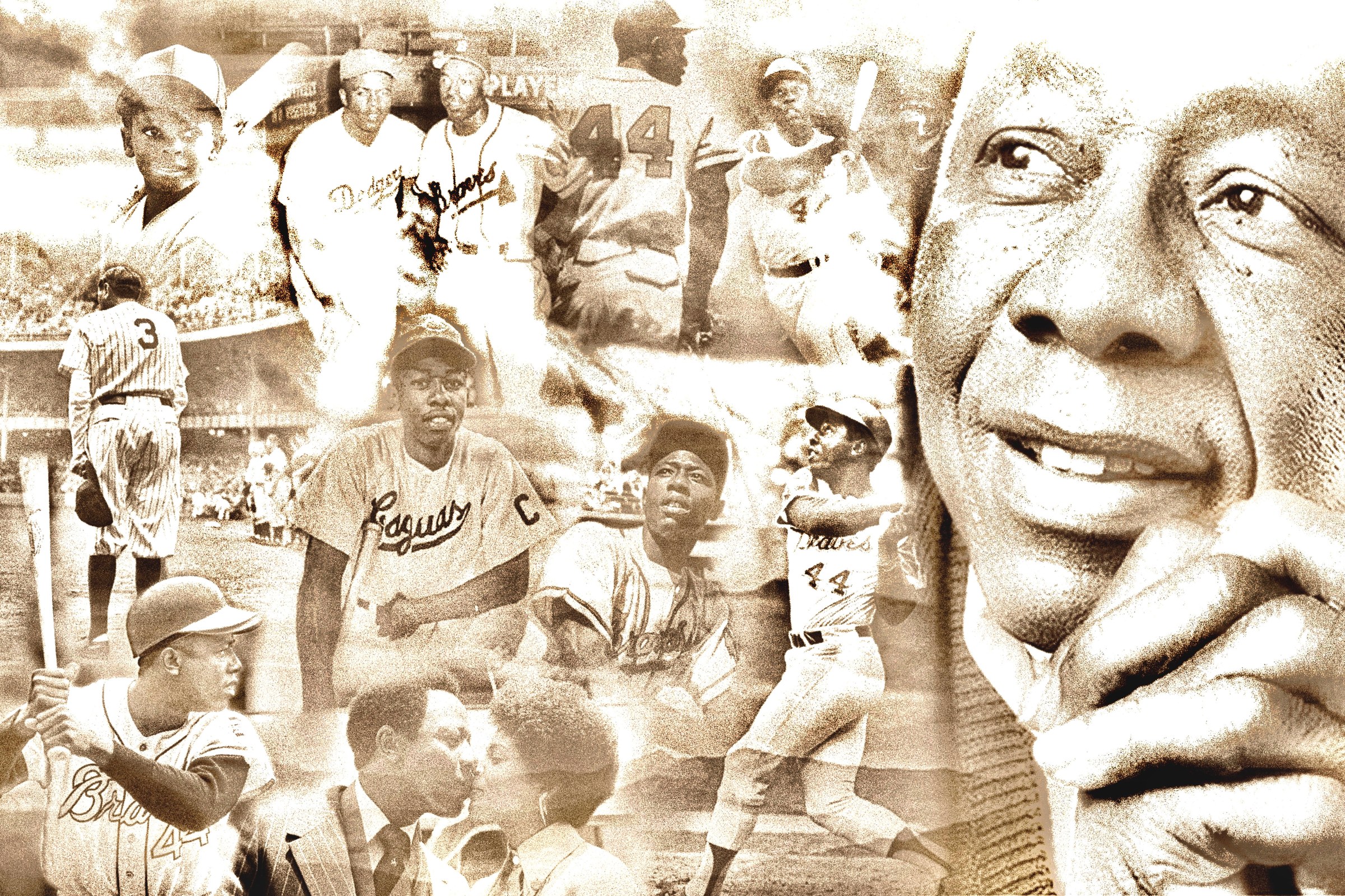 Courage Under Fire — preliminary drawing for the Hank Aaron commemorative painting by Steve R. Skipper